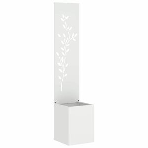 vidaXL Sodo privatumo ekranas Gėlių Balta 32 x 32 x 150 cm