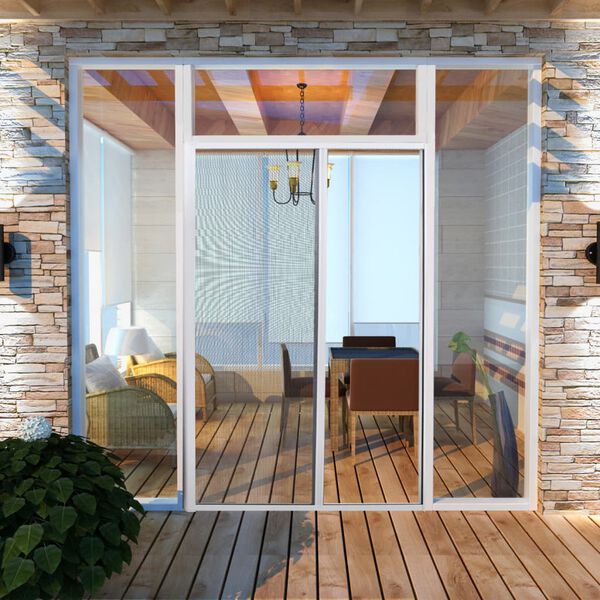 Baltas Slank. Tinklelis nuo Vabzdžių Dviguboms Durims 120 x 215 cm