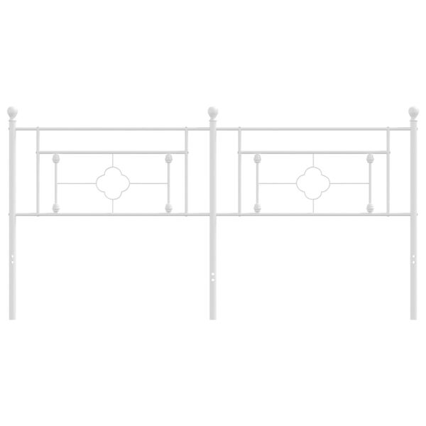 vidaXL Metalinis galvūgalis, baltos spalvos, 180cm