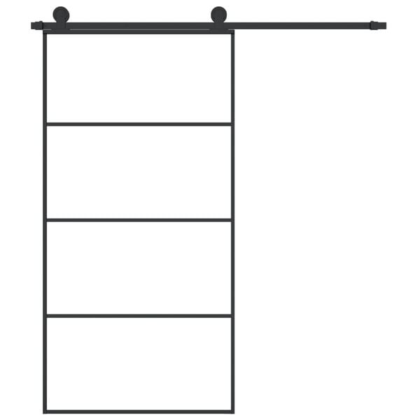 vidaXL Stumdomos durys su įrangos rinkiniu, 102,5x205cm, ESG/aliuminis