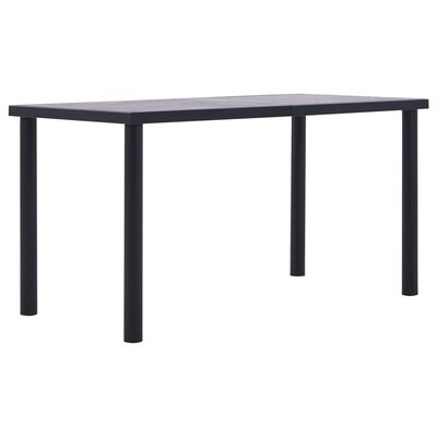 vidaXL Valgomojo stalas, juodas ir betono pilkas, 140x70x75cm, MDF