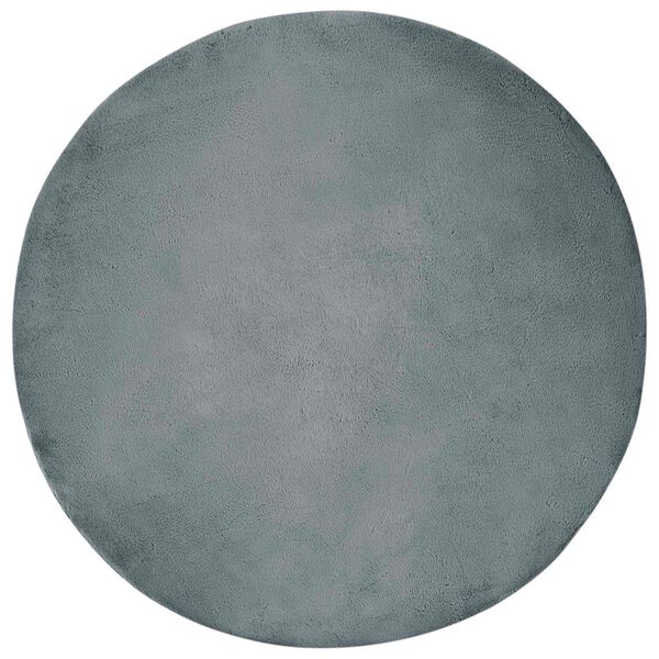 vidaXL Dirbtinio triu&scaron;io kailio kilimas Olite Antracitas &Oslash; 80 cm