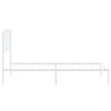vidaXL Metalinis lovos rėmas su galvūgaliu, baltos spalvos, 107x203cm