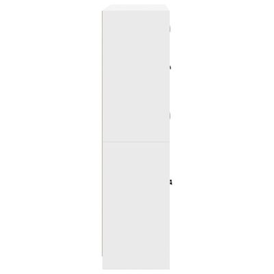 vidaXL Knygų spinta su durelėmis, balta, 136x37x142cm, mediena