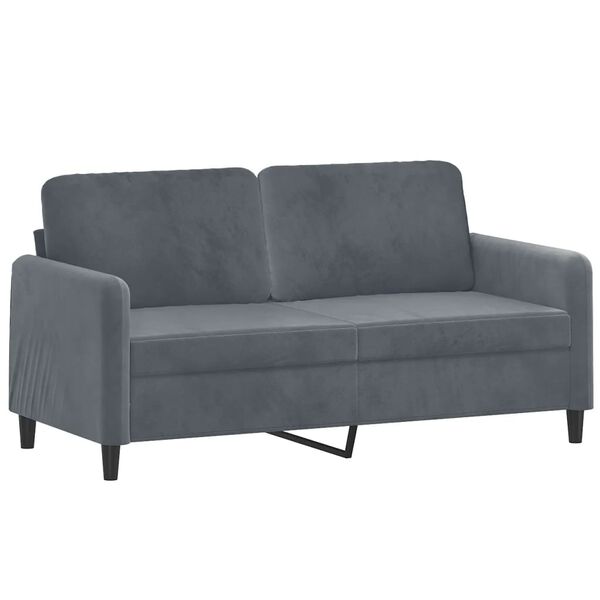 vidaXL Dvivietė sofa, tamsiai pilkos spalvos, 140cm, aksomas