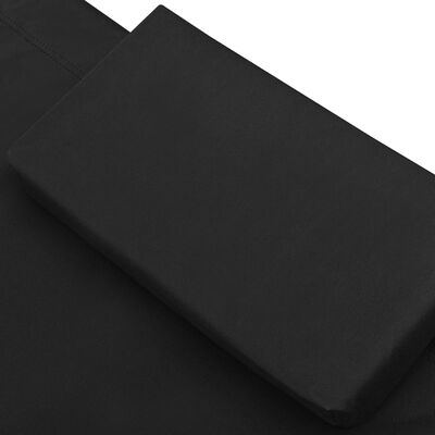 vidaXL Lauko poilsio gultas su stogeliu ir pagalvėmis, juodos spalvos