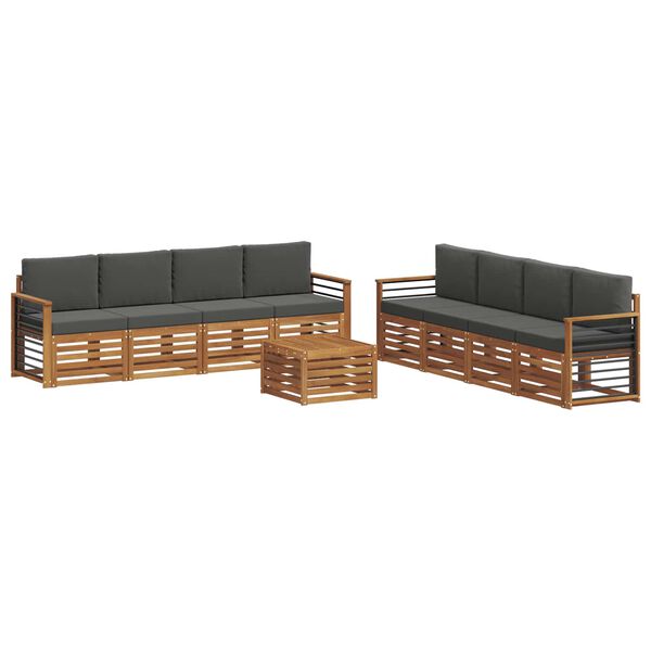 vidaXL Sofų komplektai su pagalve 9 pcs Natūralus ir antracitas