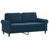 vidaXL Dvivietė sofa su pagalvėmis, mėlynos spalvos, 140cm, aksomas