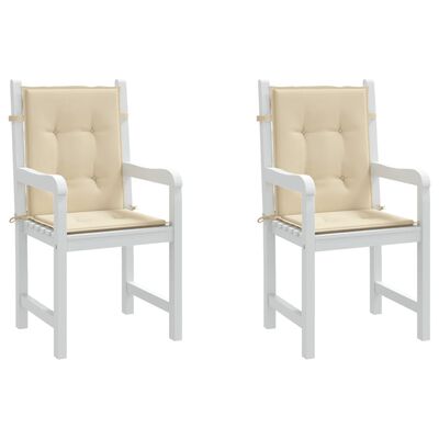 vidaXL Sodo kėdės pagalvėlės, 2vnt., smėlio, 100x50x3cm, audinys