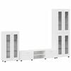 vidaXL TV spintelių komplektas FLORIN 3 pcs Auk&scaron;tai blizganti balta