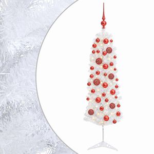 vidaXL Dirbtinė siaura kalėdinė eglutė su žaisliuku 150 cm 150 LED