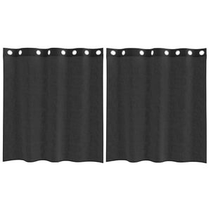 vidaXL Voile užuolaidos su įvorėmis, 2vnt., juodos spalvos, 140x140cm