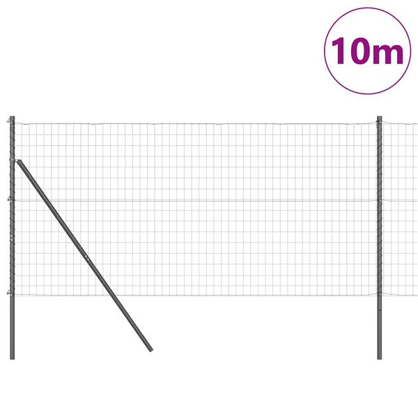 vidaXL Tvora su stulpais Pilka 1.2 x 10 m Plienas