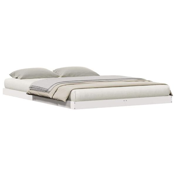 vidaXL Grindų lovos rėmas Balta 213.5 x 104 x 9 cm