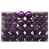 vidaXL Eglutės žaisliukų rinkinys, 100vnt., violetinės spalvos
