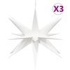 vidaXL Kalėdiniai &scaron;viestuvai su LED, 3vnt., balti, 57cm, sulankstomi