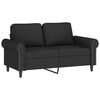 vidaXL Dvivietė sofa su pagalvėlėmis, juodos spalvos, 120cm, aksomas