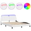 vidaXL Lovos rėmas su LED be čiužinio, Zadar, baltos spalvos, 160x200cm