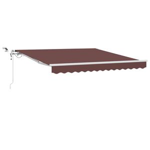 vidaXL Automatinė i&scaron;traukiama markizė su LED, ruda, 300x250cm