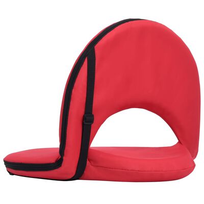 vidaXL Sulankstomos pagalvėlės-kėdės, 2vnt., raudonos, plienas/audinys
