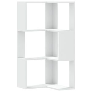 vidaXL Kampinė spinta, 3 auk&scaron;tų, baltos, 50x50x102cm, mediena