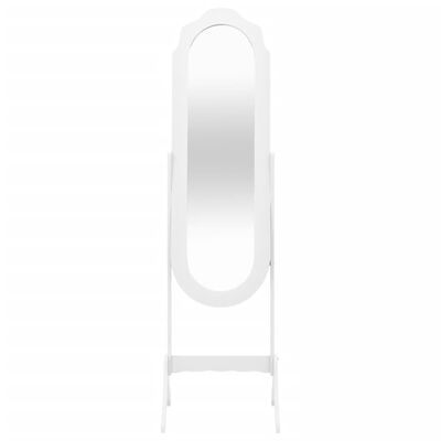 vidaXL Laisvai pastatomas veidrodis, baltas, 45,5x47,5x160cm, mediena
