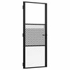 vidaXL Stiklinės durys 83 x 3,5 x 201,5 cm Aliuminis Juoda