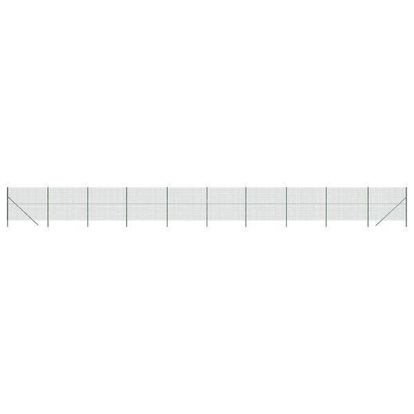 vidaXL Vielinė tinklinė tvora, žalia, 2,2x25m, galvanizuotas plienas
