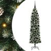 vidaXL Dirbtinis lieknas Kalėdų medis Žalia ir balta 180 cm