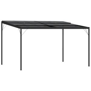 vidaXL Pavėsinė su stogu, antracito, 4x3x2,5m, aliuminis ir plienas