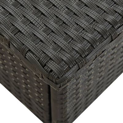 vidaXL Arbatos staliukas, juodos spalvos, 50x50x47cm, poliratanas
