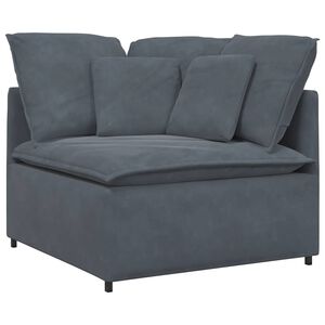 vidaXL Modulinė kampinė sofa su pagalvėlėmis, tamsiai pilka, 100 cm