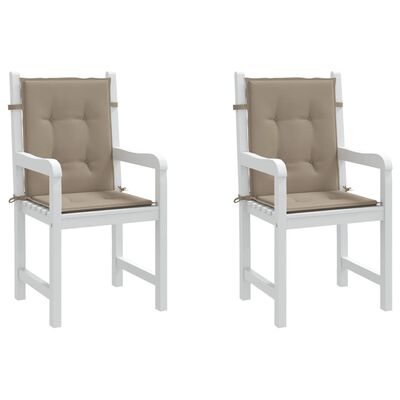 vidaXL Sodo kėdės pagalvėlės, 2vnt., taupe, 100x50x3cm, audinys