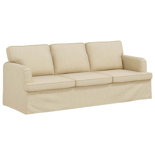 vidaXL Sofa 180cm Kreminė Metalas