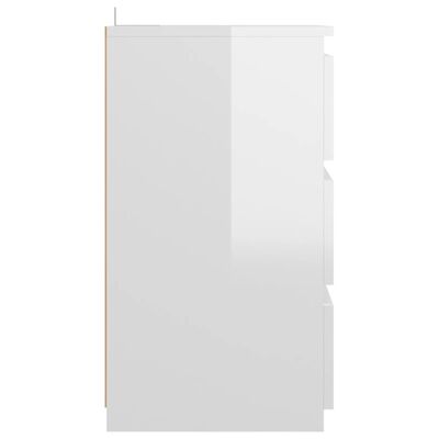 vidaXL Naktinė spintelė, baltos spalvos, 40x35x62,5cm, MDP, blizgi