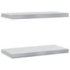 vidaXL Sieninės lentynos, 2vnt., sidabrinės, 50x23,5cm, plienas