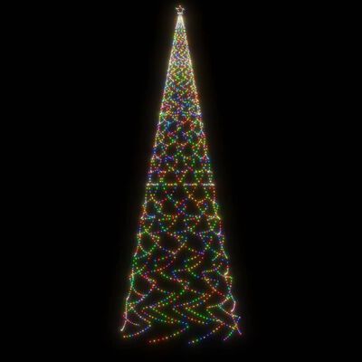 vidaXL Kalėdų eglutė su kuoliuku, įvairių spalvų, 3000LED, 800cm
