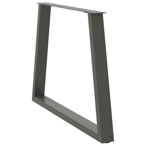 vidaXL Valgomojo stalo kojos, V formos, 2 vnt., antracito spalvos, 100x(72-73,3) cm, plienas