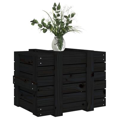 vidaXL Daiktadėžė, juoda, 58x40,5x42cm, pušies medienos masyvas