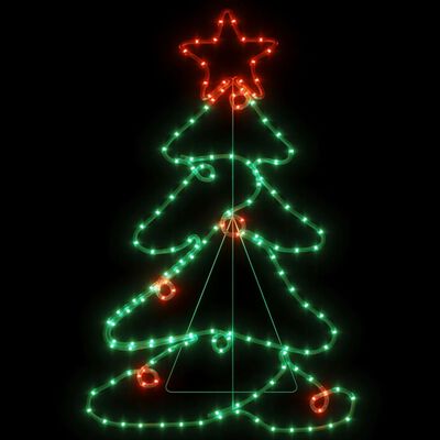 vidaXL Kalėdinė dekoracija Kalėdų eglutė su 144 LED, 88x56cm