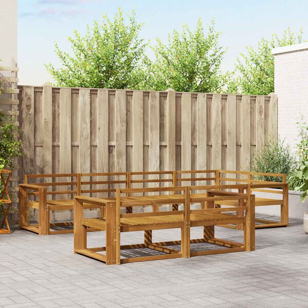 vidaXL Lauko sofos komplektas 7 pcs Natūrali Kietos akacijos mediena