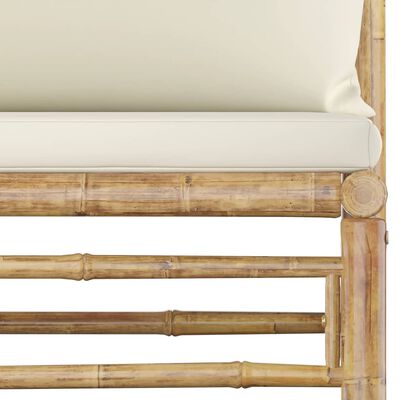 vidaXL Sodo komplektas su kreminėmis pagalvėlėmis, 3 dalių, bambukas