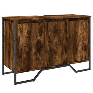 vidaXL Spintelė praustuvui, dūminė, 91x35x60cm, apdirbta mediena