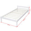 vidaXL Lovos rėmas, baltos sp., pu&scaron;ies med. masyv., 180x200cm
