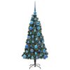 vidaXL Dirbtinis išankstinio apšvietimo Kalėdų eglutė su kamuoliukų rinkiniu