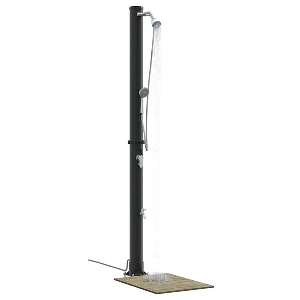 vidaXL Lauko saulės dušas Juoda 217 cm PVC ir aliuminis