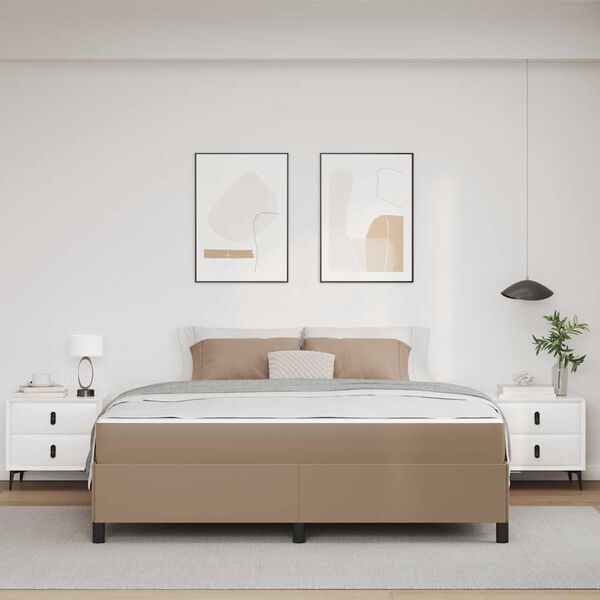 vidaXL Lovos rėmas su čiužiniu Kapučino 180 x 200 cm audinys