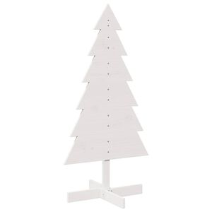 vidaXL Medinė Kalėdų eglutė, balta, 120cm, pu&scaron;ies medienos masyvas