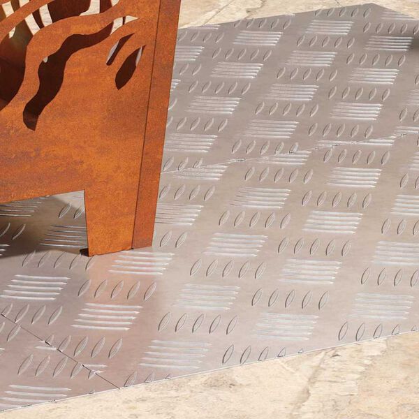 vidaXL Laiptų danga Stačiakampio 4 pcs Sidabro 70 x 40 cm Aliuminis