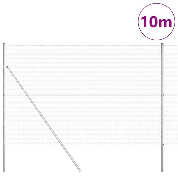 vidaXL Tvorelės stulpas Sidabro 10 x 1,5 m (12 x 12 mm tinklinė ritė)